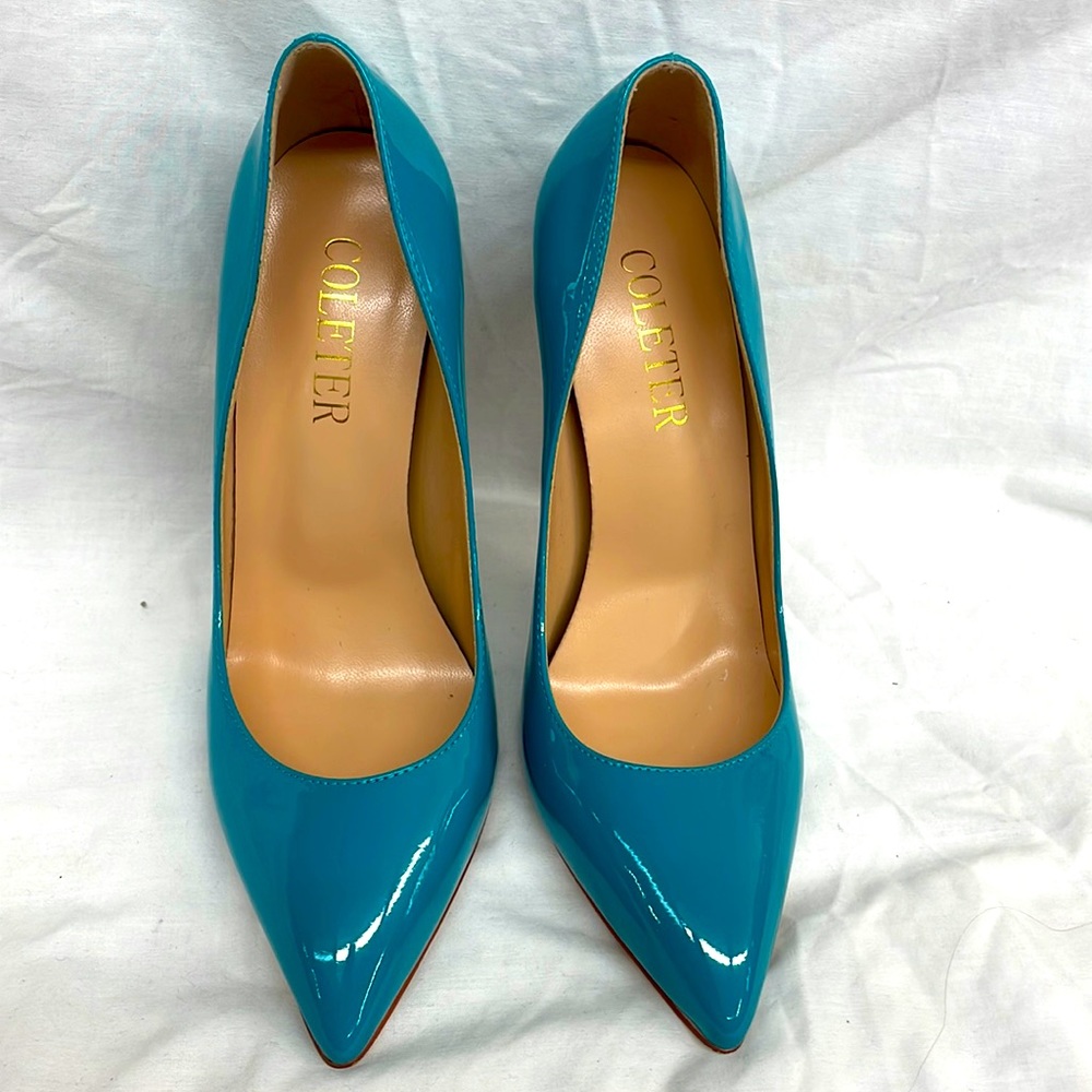 Coleter Stiletto patten leather heels ladies sz 6.5